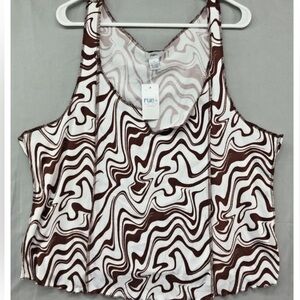 Rue21 Women's Brown & White Tank Top